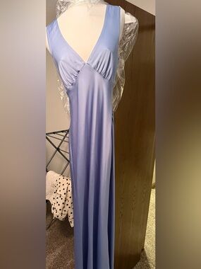 Light blue Satin Slip ankle Dress